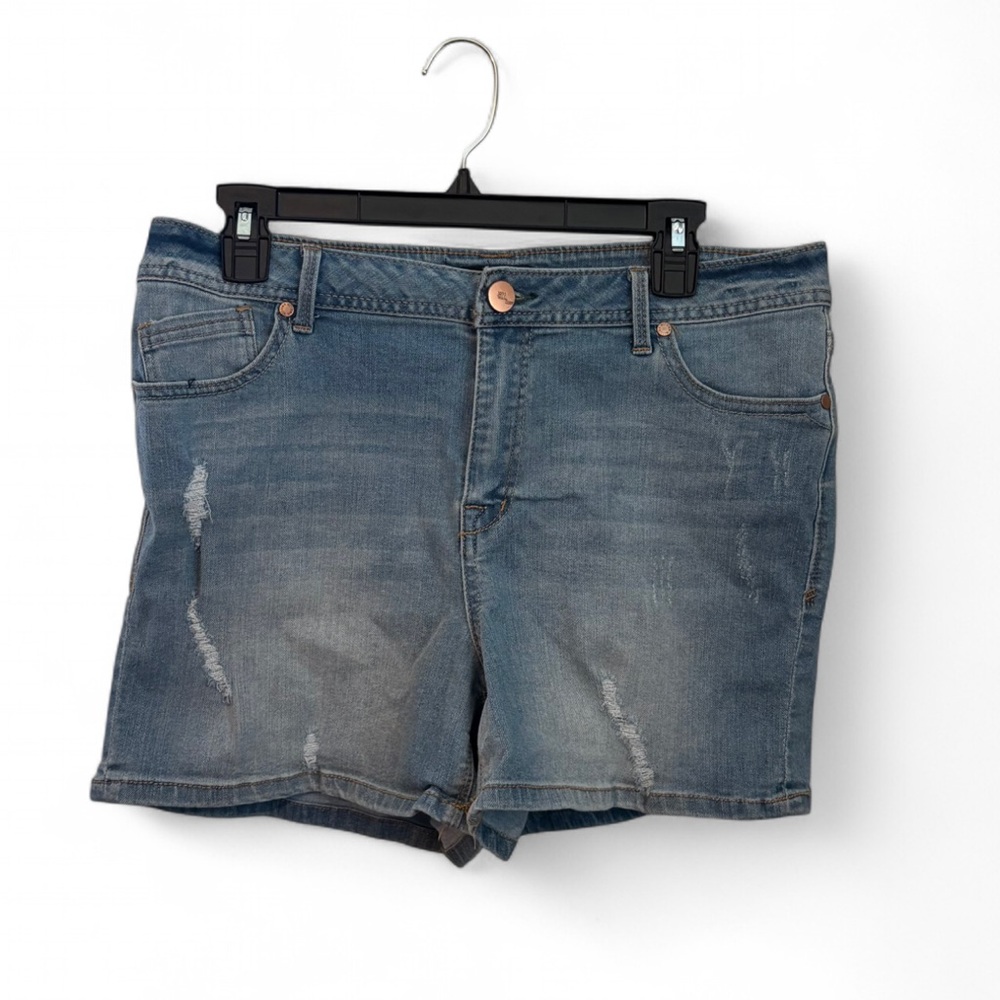1822 Denim Distressed Blue Jean Shorts